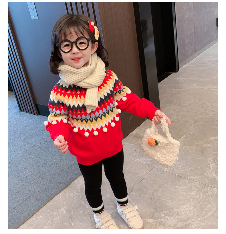 【80-120】可愛いオシャレ配色クリスマスニット·セーター - 可愛い☆安い韓国子供服通販サイト